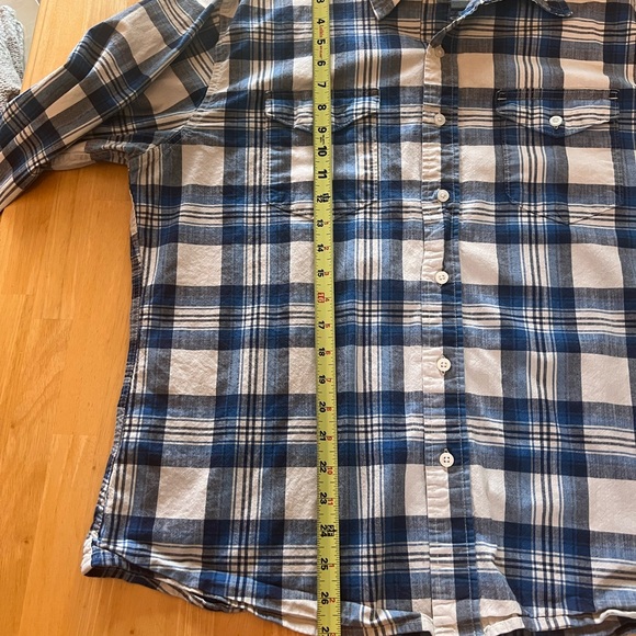 Wrangler Men’s Plaid blue/black/white button down Shirt Size EXTRA LARGE - Picture 7 of 9